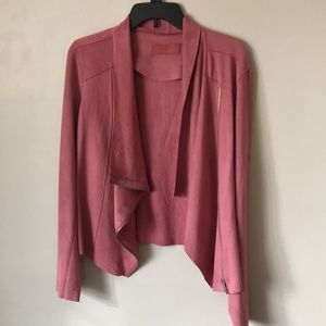 Blank NYC faux suede zip jacket blazer pink large